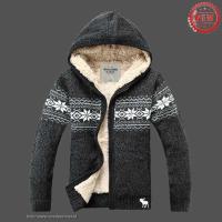 heren abercrombie and fitch truien zipper hooded fur snowflake pattern donkergrijs Gewoon Kopen os2oa930